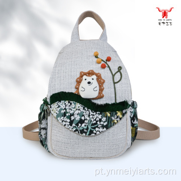 Mochila flip-top Meiyi Cute Hedgehog Patchwork